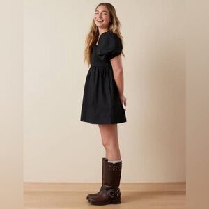 American Eagle Outfitters Black Puff Sleeve Babydoll Dress